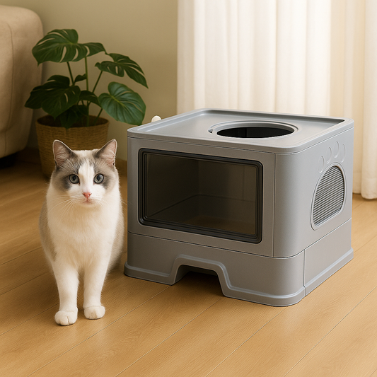 Baño Sanitario XL para Gatos – Privacidad, Estilo y Limpieza sin Esfuerzo