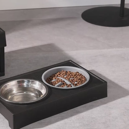 Mesa Comedero y Bebedero para Mascotas con Altura Ajustable